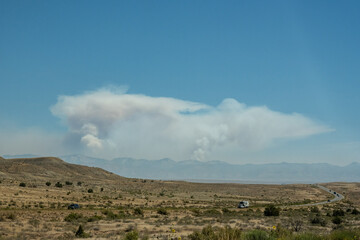 Two Forest Firest In The Distance Near Grand Junction Colorado In Summer