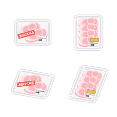 スーパーのパックに入った厚切りロース