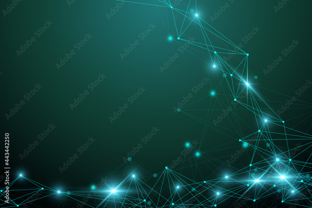 Aufkleber Geometric graphic background molecule and communication. Big data complex with compounds. Perspective backdrop. Minimal array Big data. Digital data visualization. Scientific illustration.