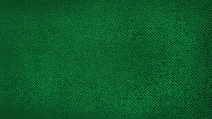 green herringbone pattern fabric, texture background. green tweed pattern, weaving, textile material. close up canvas background. 