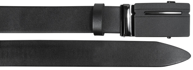 End parts of belt with automatic Buckle isolated on white background