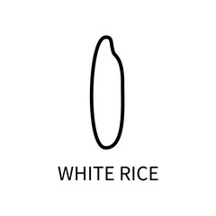 Icon Of The White Rice Line In A Simple Style. Vector sign in a simple style isolated on a white background. Original size 64x64 pixels.