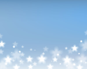 Blue sky snow flower light galaxy background
