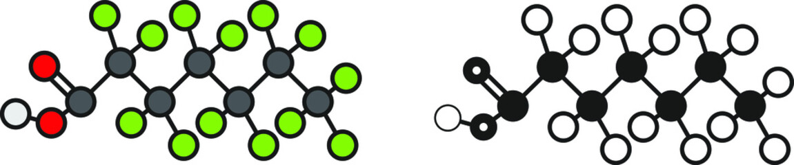 Perfluorooctane sulfonic acid icon, PFOS icon 