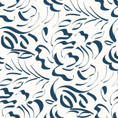 Black and white seamless pattern with flowers