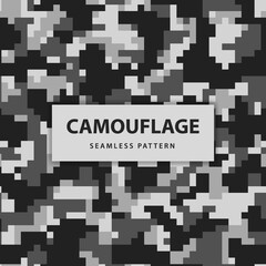 Military and army pixel camouflage seamless pattern