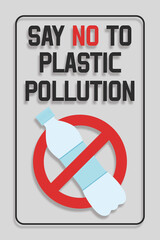 Disposable plastic. Banning plastic bottles. Say no to plastic pollution. Pollution problem concept. Vector illustration.