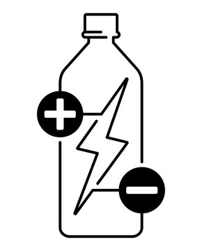 Electrolyte Water Drink Icon - Ions In Bottle