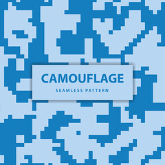 Obraz premium Military and army pixel camouflage seamless pattern