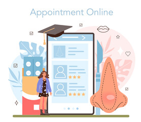 Plastic surgery online service or platform. Modern face aesthetic medicine.
