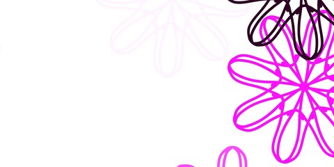 Fototapeta premium Light Pink vector doodle template with flowers.