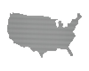 USA map in dot style isolated on white background