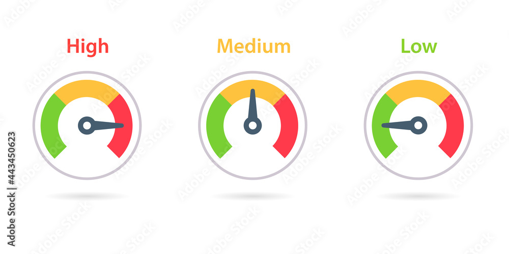 Canvas Prints high medium low priority icon set. clipart image isolated on white background