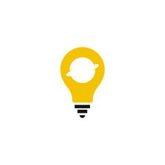  Bulb Planet Logo design vector.Bulb inspiration logo design vector. stock illustration