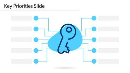 Key Priorities slide template. Clipart image