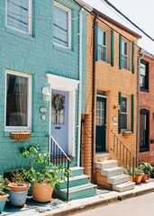 Brick row houses in Baltimore, Maryland