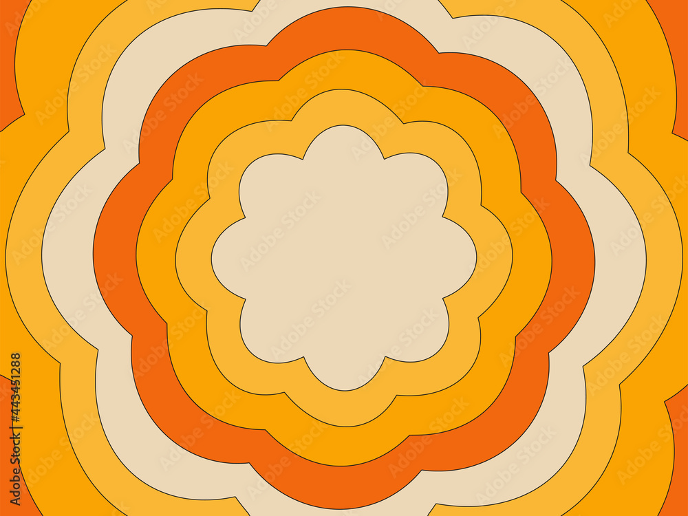 Wall mural retro background of the 70s. abstract vintage background. vector illustration in simple linear style