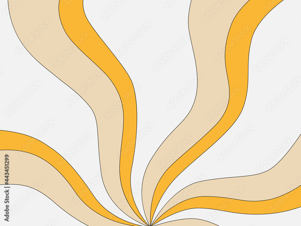 Wall mural retro background of the 70s. abstract vintage background. vector illustration in simple linear style