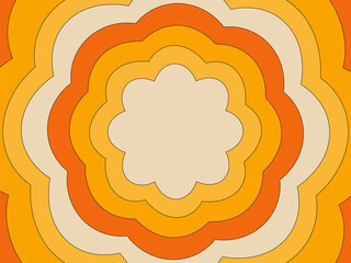 Retro background of the 70s. Abstract vintage background. Vector illustration in simple linear style - design templates - hippie style.