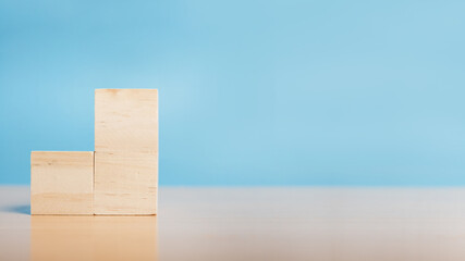 Stack wooden blocks. Blank wood block for insert some sentence, icon, symbol.