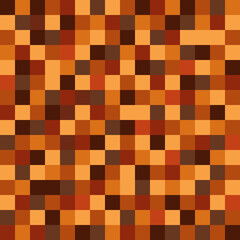 Orange or brown pixel square. Vector pixel block.