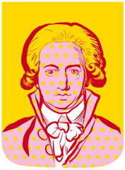 Portrait von Johann Wolfgang von Goethe. Der junge Goethe als moderne Illustration