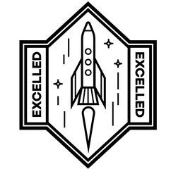 Excelled isolated on white sign , badge, stamp