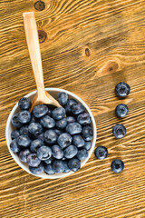 Blueberry berries on a table