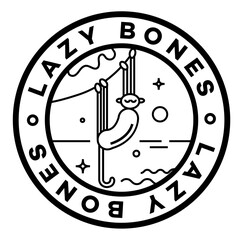 Lazy Bones isolated on white sign, badge, stamp