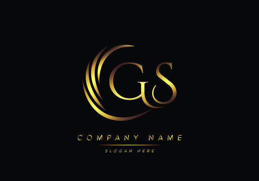 Gs watercolor letter logo design with circular Vector Image