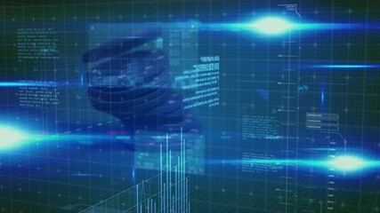 Animation of data processing over casino playing chips - Powered by Adobe