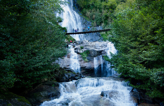 waterfall in the mountains, mencuna waterfall, arhavi, artvin from turkey