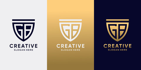 Symbol of shield logo design initial letter GB with creative concept. Logo design template for business company and personal