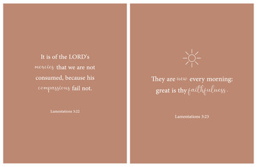 Because his compassions fail not, Lamentations 3:22-23, bible verse printable, christian wall decor, scripture wall print, Home wall decor, christian banner, Minimalist Print, vector illustration