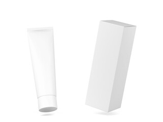 Blank cosmetic tube packaging mockup