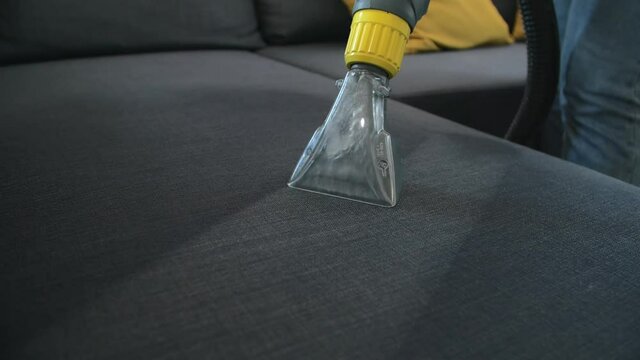 Cleaning and housekeeping concept. Mattress dry cleaning with professional extraction method