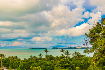 Amazing Koh Samui island beach and landscape panorama in Thailand.