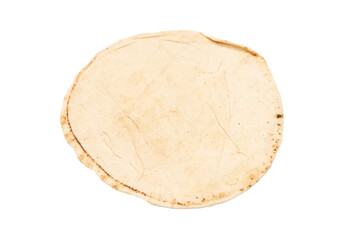 Grilled pitta bread isolated on white background.