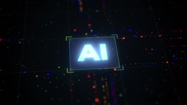AI Artificial intelligence concept. Circuit board micro processor. Machine Learning, Computer Technology. Internet and big data flow and Streams. Neural Network Computing Core. Electronic Neurones