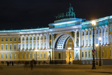 Fototapeta premium General Staff Building at Night