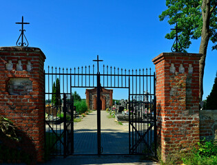 A Catholic cemetery chapel built in 1818 in the village of Lachowo in Podlasie, Poland.
