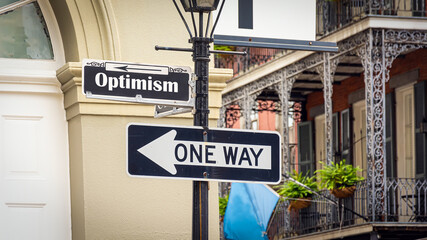 Fototapeta premium Street Sign to Optimism