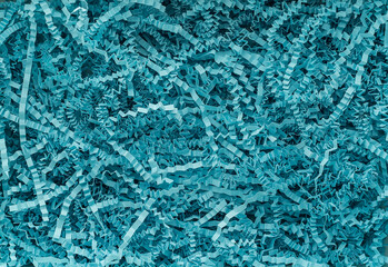 background: blue paper shavings for cosmetics boxes