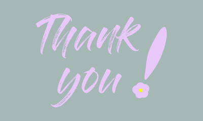 Thank you - handwritten. Can be used as a quote, phrase for postcards, banners, posters, clothing design.