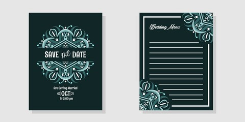 set of wedding invitation with beautiful colours,
File EPS.