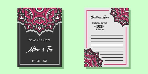 set of wedding invitation with beautiful colours,
File EPS.