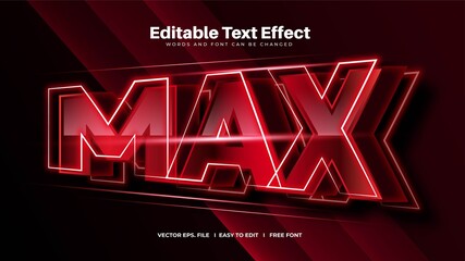 Red Bold Max Editable Text Effect - obrazy, fototapety, plakaty
