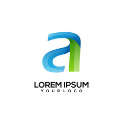 A letter logo design colorful
