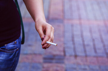 cigarette, hand.  smoker