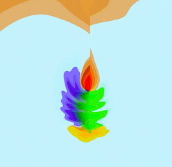 christmas candle on a blue background